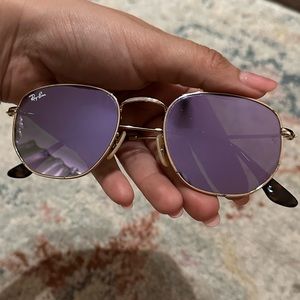 Hexagonal Ray-Ban Aviators purple lens